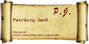 Petróczy Jenő névjegykártya